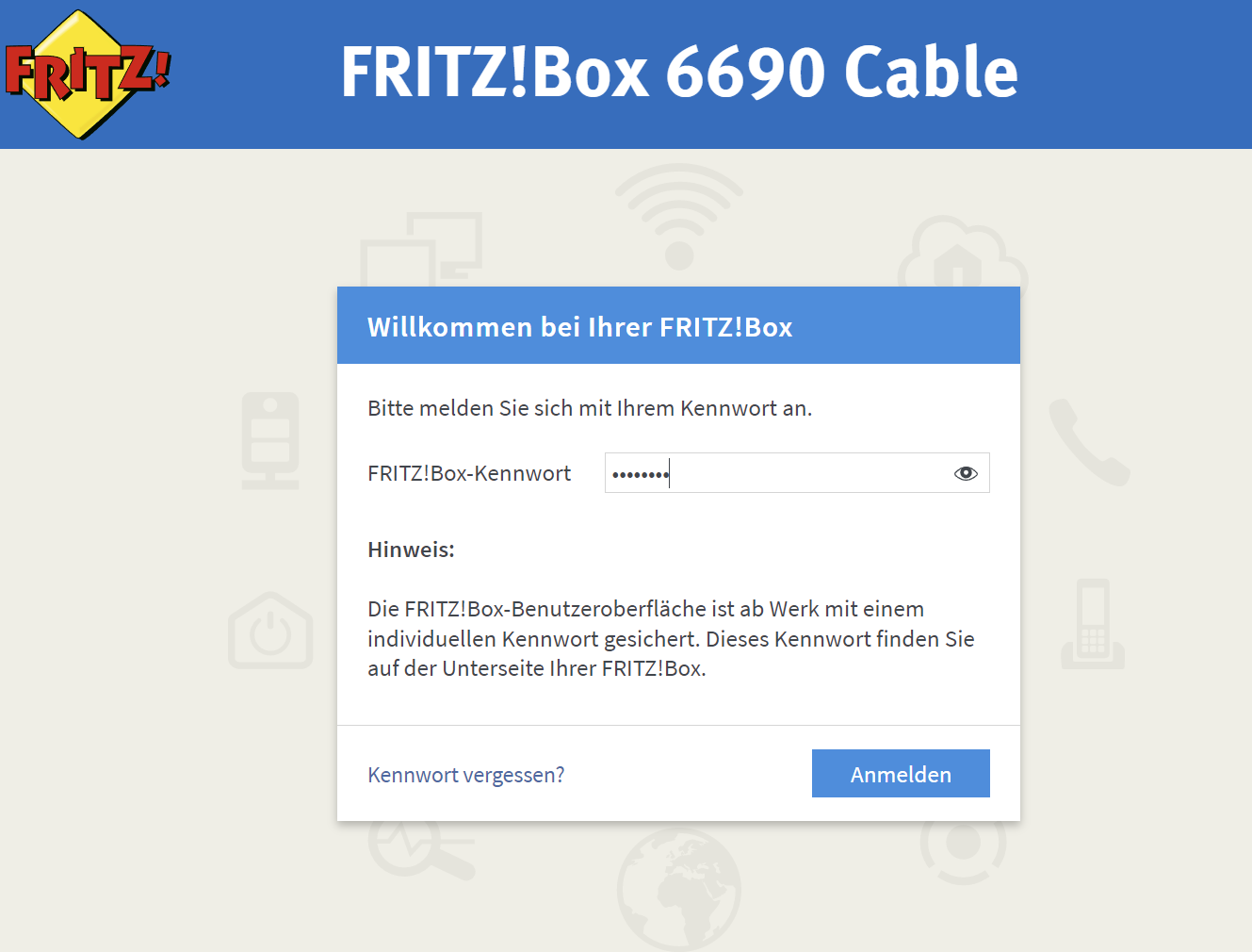 AVM Fritzbox 6690 Cable first start 1