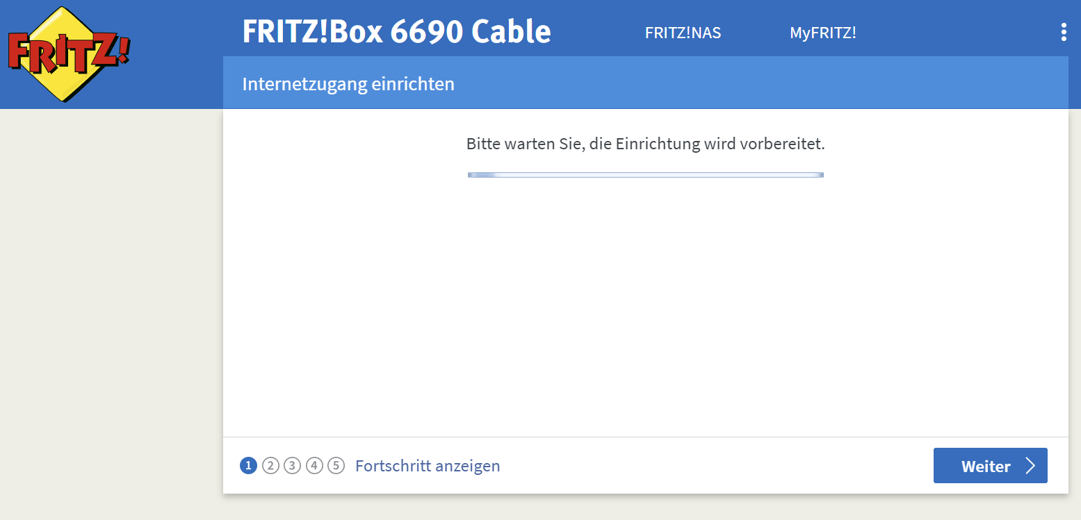 AVM Fritzbox 6690 Cable first start 5