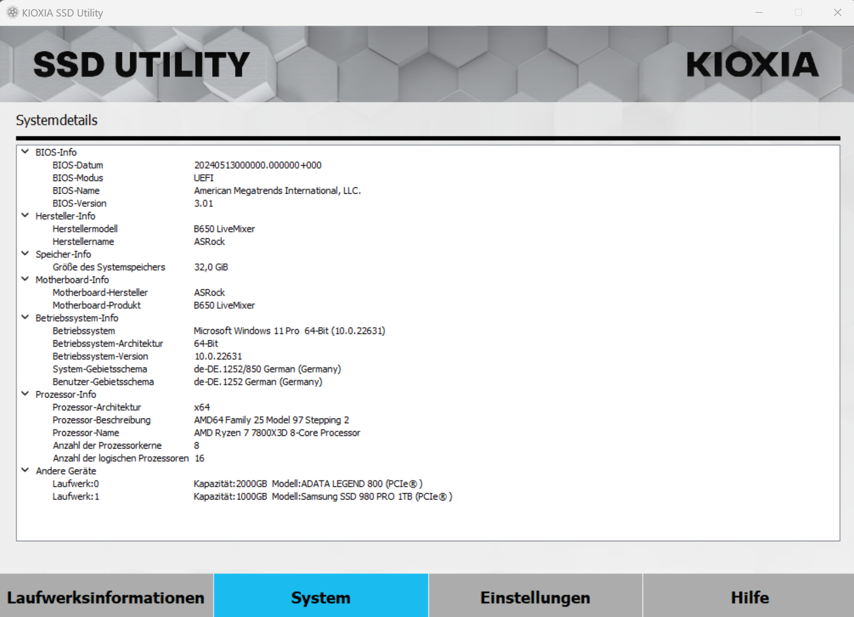 KIOXIA SSD Utility (7)