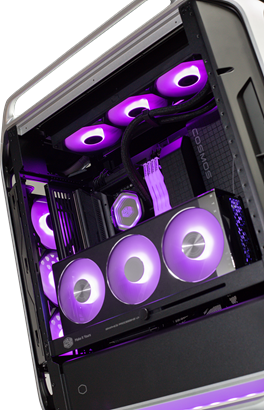 Innenansicht mit verschiebbarer Motherboard-Halterung