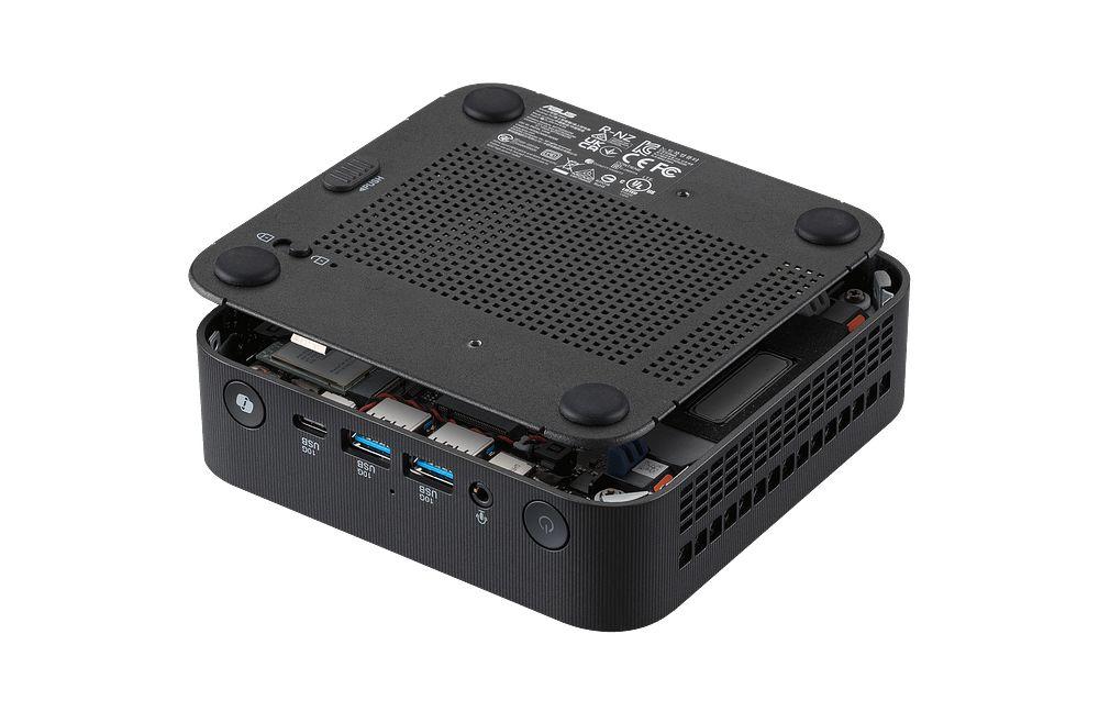 Unterseite des ASUS ExpertCenter PN55 mit VESA-Montagepunkten für flexible Platzierung.