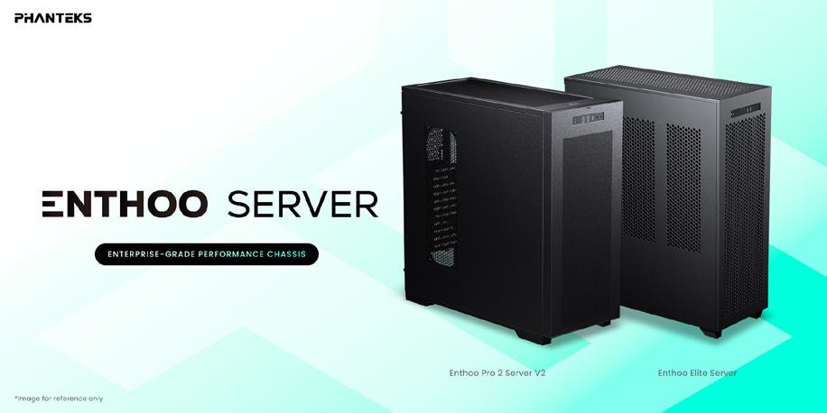 Das Phanteks Enthoo Elite Server Gehäuse in einer Gesamtansicht, positioniert als leistungsstarke Lösung für professionelle Umgebungen.
